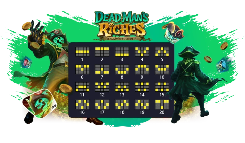 Dead Man's Riches เส้นเพลย์ไลน์และวิธีการเอาชนะรางวัล