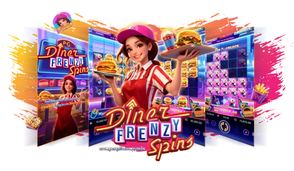 รูปแบบของธีมเกมสล็อต Diner Frenzy Spins