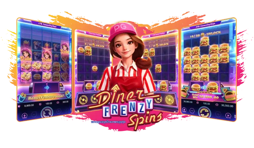 ฟีเจอร์ การหมุนซ้ำลึกลับ Diner Frenzy Spins